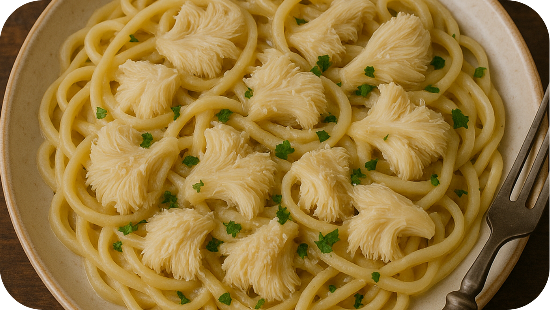 Creamy Lion's Mane Mushroom Pasta with Parmesan and Herbs– You Won’t Believe How Good It Is!