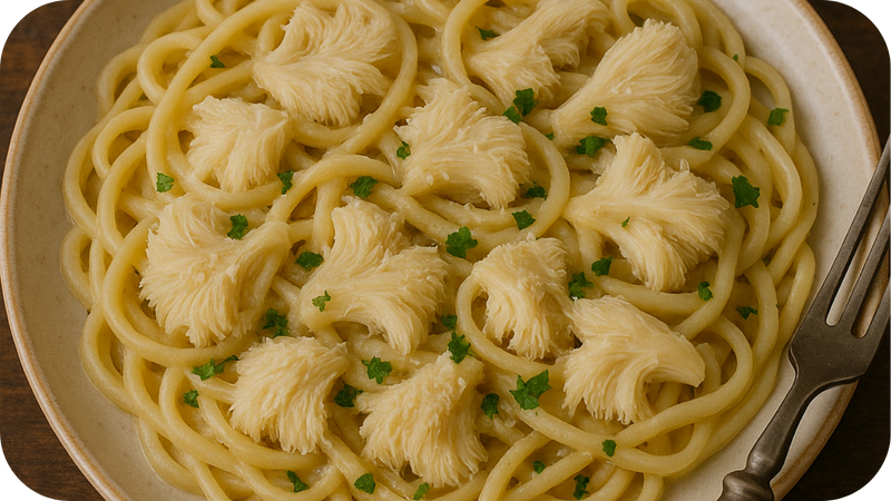 Creamy Lion's Mane Mushroom Pasta with Parmesan and Herbs– You Won’t Believe How Good It Is!