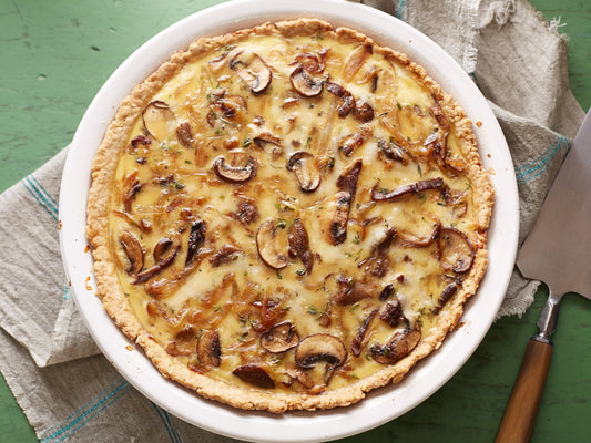Mushroom Tart with Caramelized Onions and Gruyère Cheese - Xotic Mushrooms